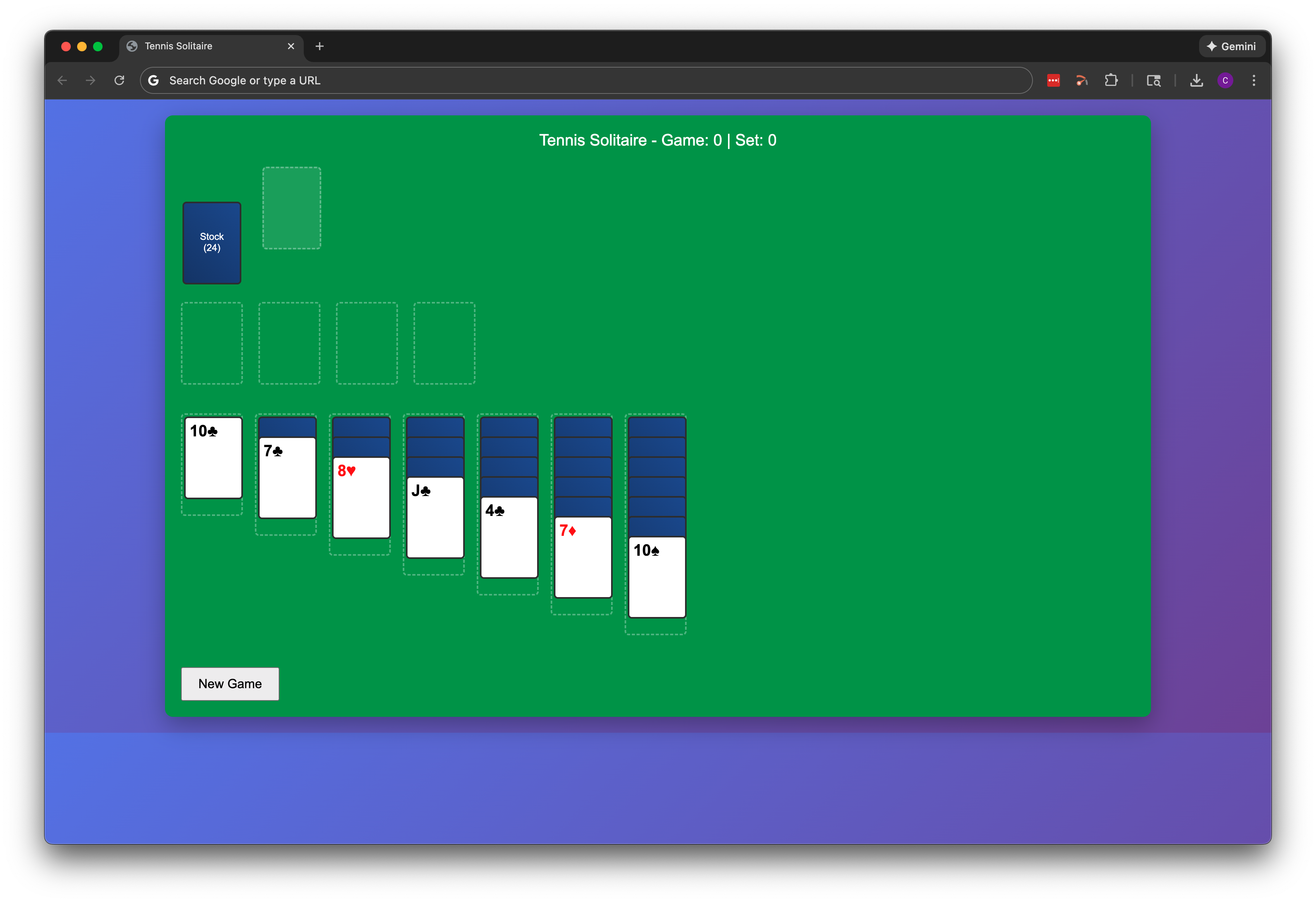 Improved layout with klondike format