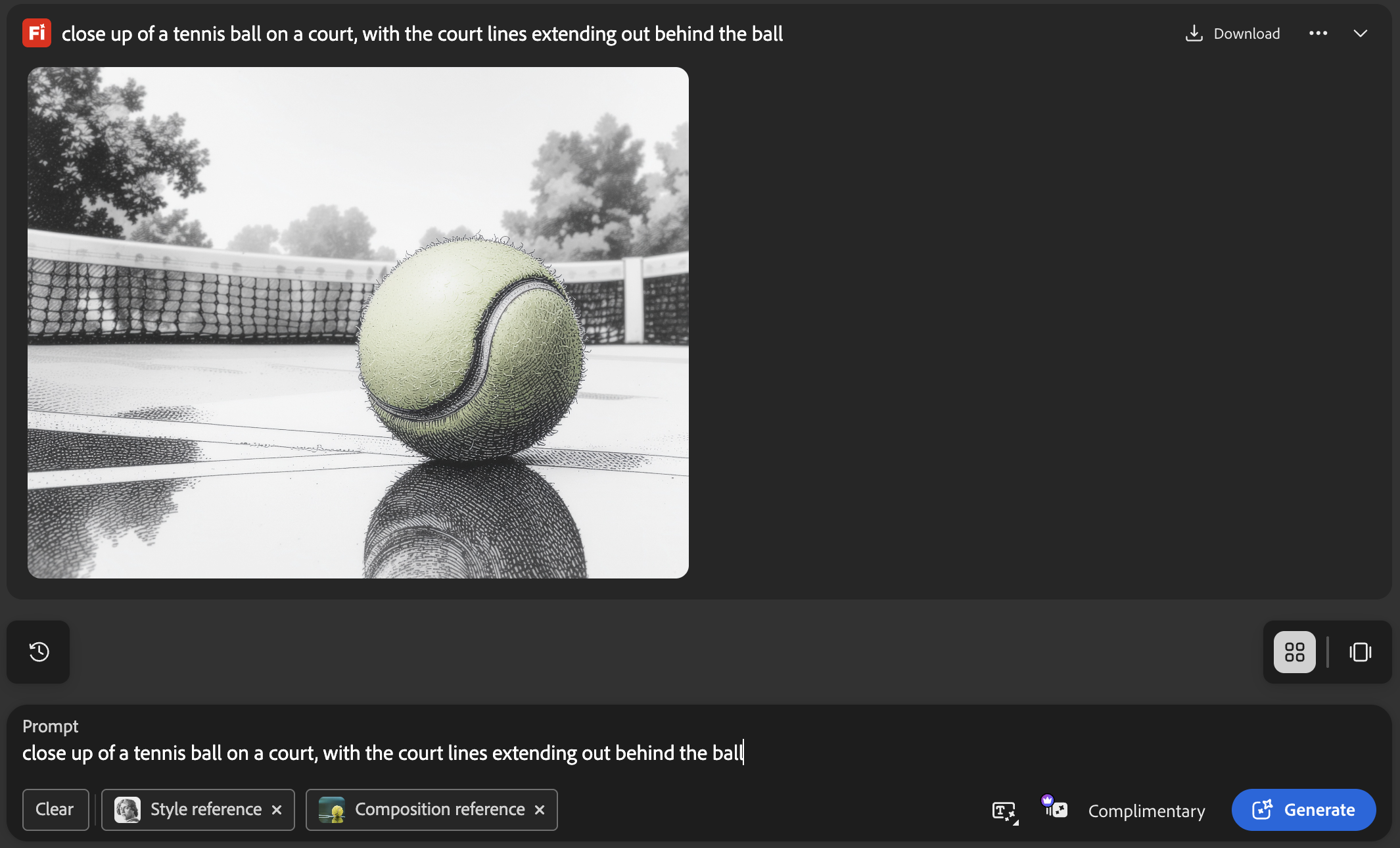 Adobe Firefly prompt interface